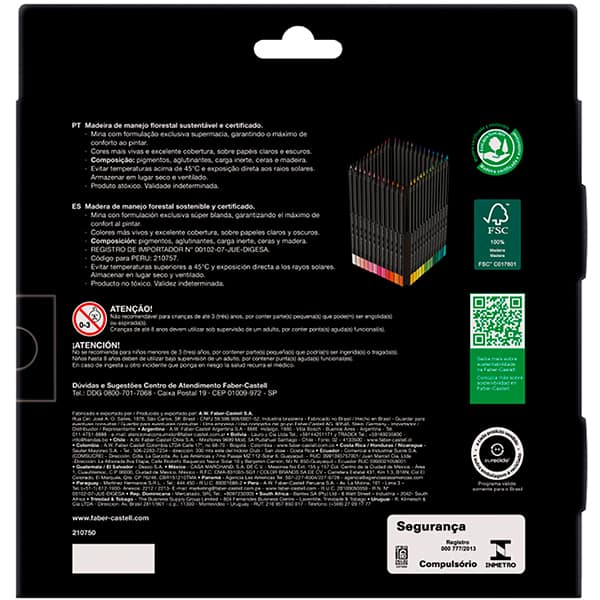 Lápis de cor redondon Supersoft em Estojo De Tecido, 72 Cores, Faber-Castell - ET 72 UN