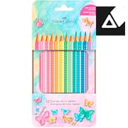 Lápis De Cor triangular Sparkle, 12 Cores, Faber-Castell - ET 12 UN