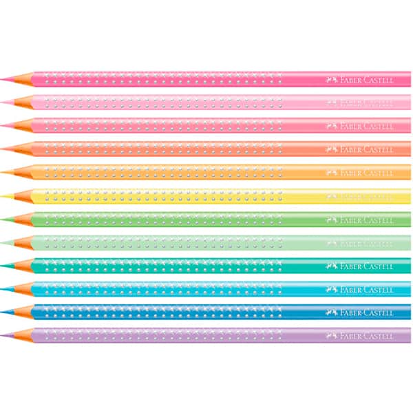 Lápis De Cor triangular Sparkle, 12 Cores, Faber-Castell - ET 12 UN
