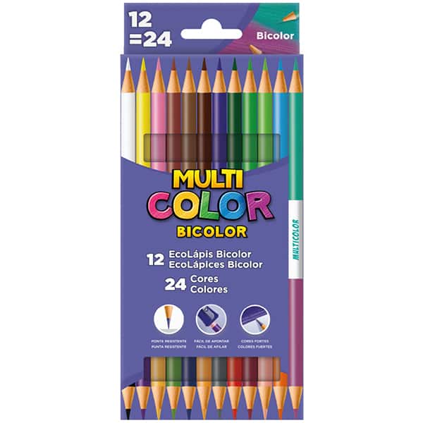 Lápis de Cor 24 cores Bicolor, 510617, Multi Color - ET 1 UN