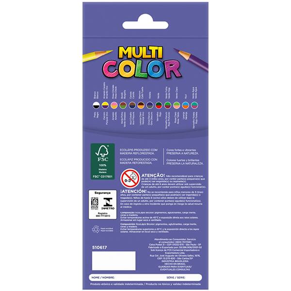 Lápis de Cor 24 cores Bicolor, 510617, Multi Color - ET 1 UN