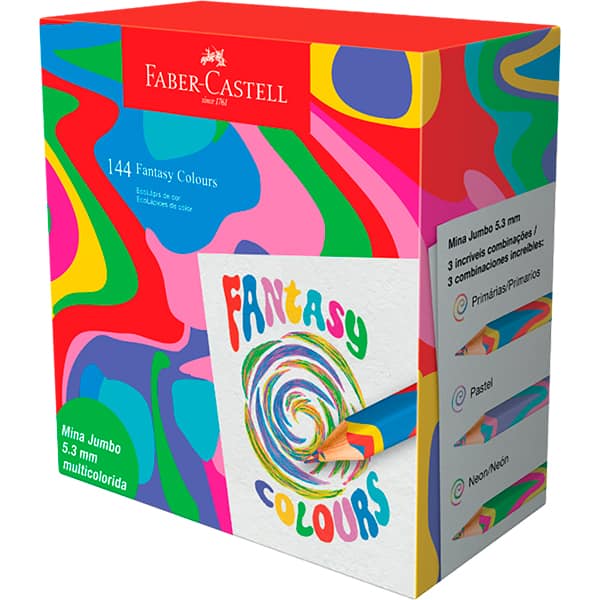 Lápis de cor colorido sextavado Fantasy, Faber-Castell - DP 144 UN