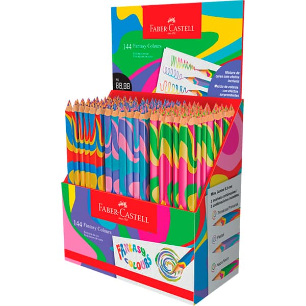 Lápis de cor colorido sextavado Fantasy, Faber-Castell - DP 144 UN