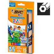 Lápis de Cor 12 cores 3 Tons de Pele, Cores Vivas, 301088, BIC - BT 15 UN