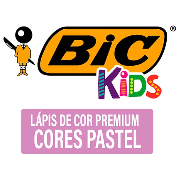 Lápis de Cor 6 Cores, Tom Pastel, 301090, BIC - BT 6 UN