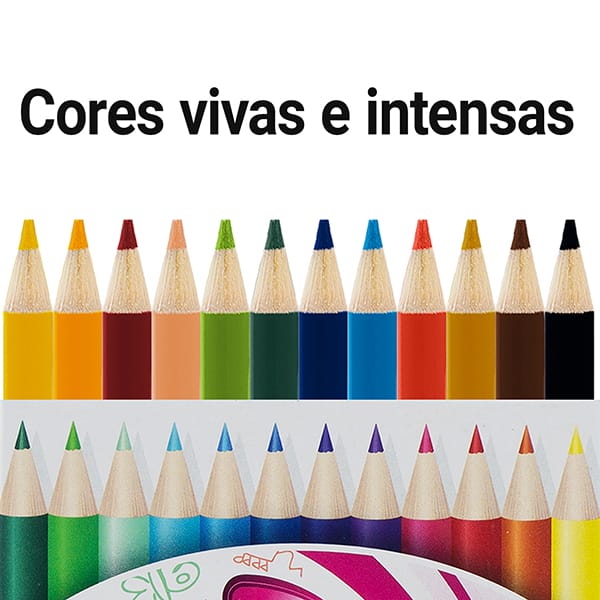 Lápis de Cor 12 cores redondo HT 11.1701 Happy-time ET 12 UN