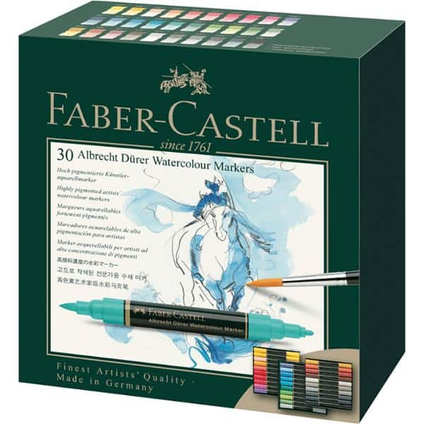 Canetas Artísticas Aquareláveis, Albrecht Dürer, 30 Cores, Faber-Castell - CX 1 UN