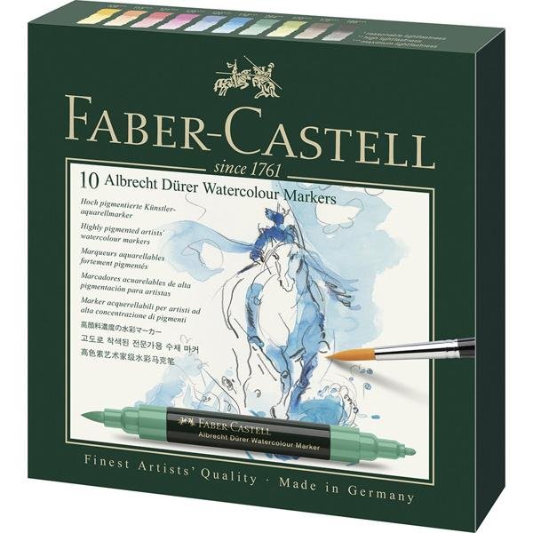 Canetas Artísticas Aquareláveis Albrecht Dürer 10 Cores, Faber-Castell CX 1 UN