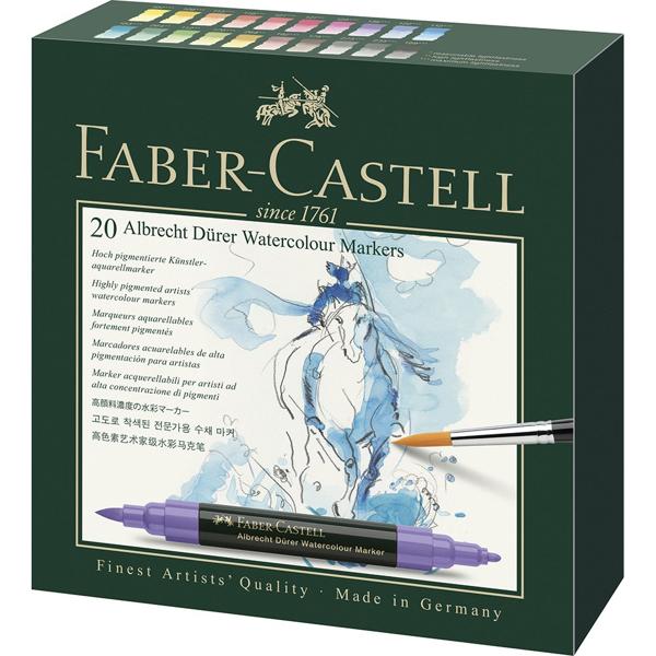Canetas Artísticas Aquareláveis Albrecht Dürer 20 Cores, Faber-Castell CX 1 UN Canetas Artísticas Aquareláveis Albrecht Dürer 20 Cores, Faber-Castell CX 1 UN