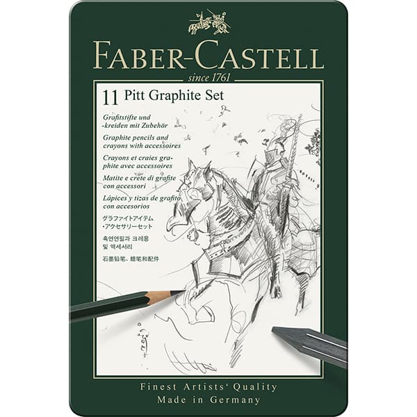 Kit Escrita Lápis Pitt Graphite Set com 11 itens, 112972, Faber-Castell - ET 11 UN