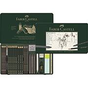 Kit Escrita e Desenho de Grafite Pitt com 26 itens, 112974, Faber-Castell - ET 26 UN
