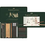 Kit Escrita e Desenho Monocromático Pitt com 33 itens, 112977, Faber-Castell - ET 33 UN