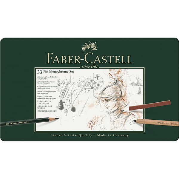 Kit Escrita Lápis Pitt Monochrome Set com 33 itens, 112977, Faber-Castell - ET 33 UN