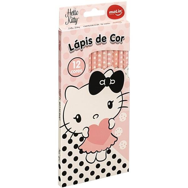 Lápis de Cor 12 cores Hello Kitty sortido 21640 Molin CX 1 UN