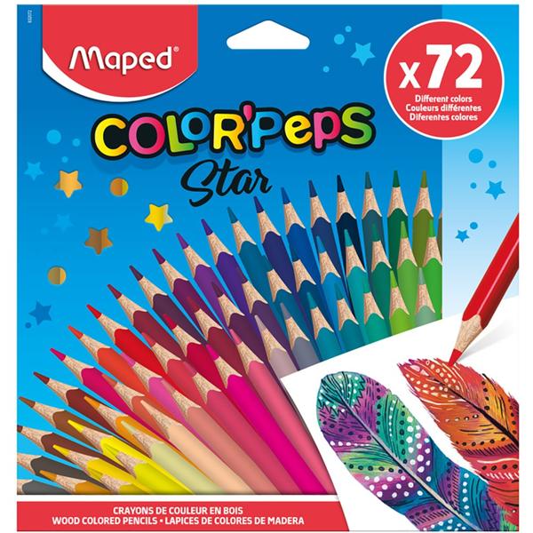 Lápis de cor 72 Cores triangular Color Peps 832072ZV Maped CX 1 UN