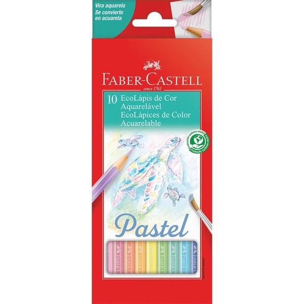 Lápis de cor 10 cores aquarelável pastel 120210P. Faber-Castell PT 1 UN