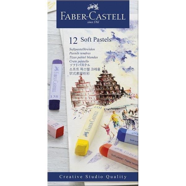 Giz Pastel Seco Longo 12 Cores Creative Studio Faber-Castell - Estojo ET 12 UN
