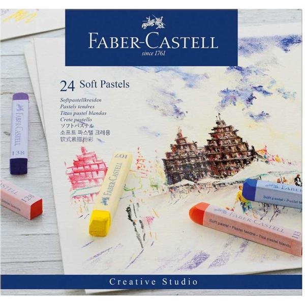 Giz Pastel Seco Longo 24 Cores Creative Studio Faber-Castell - Estojo ET 24 UN