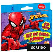 Giz de cera 12 cores gizão Spiderman 15081 Molin CX 1 UN