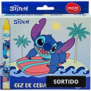 Giz de cera 12 cores gizão Stitch 31313 Molin CX 1 UN
