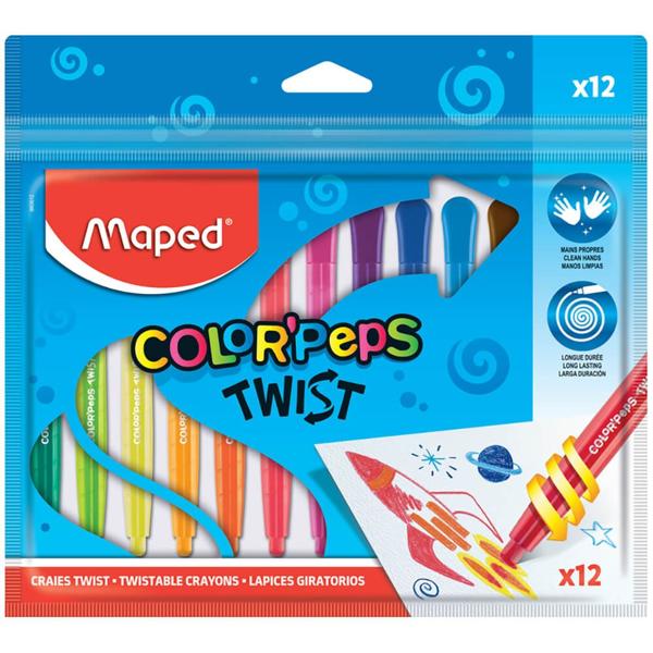 Giz de Cera Color Peps Twist , 12 cores, 860612, Maped PT 1 UN