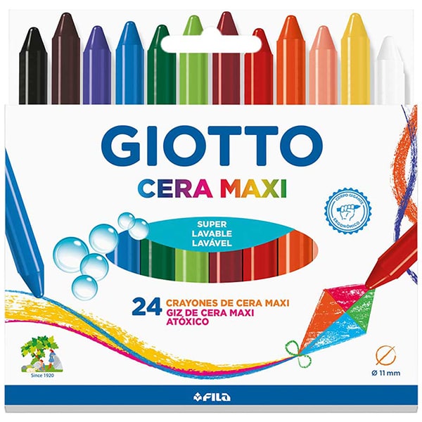 Giz de cera Gizão, Maxi, 24 Cores, 202203ES, Giotto - CX 1 UN