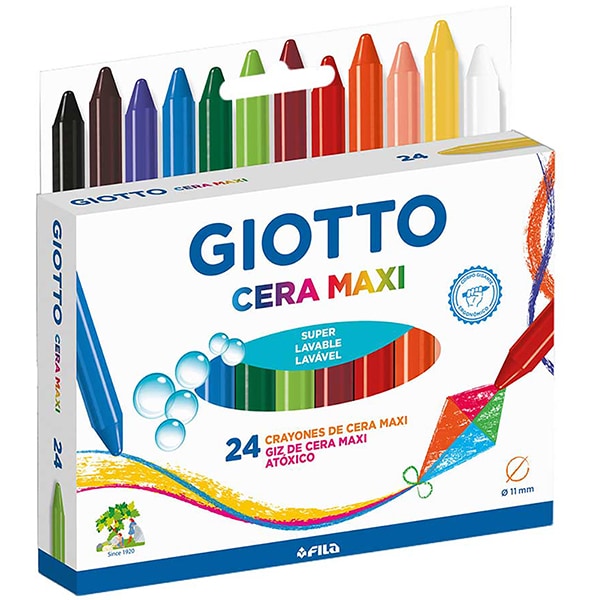 Giz de cera Gizão, Maxi, 24 Cores, 202203ES, Giotto - CX 1 UN