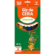 Giz de cera 06 cores, 4505, Leonora - CX 1 UN