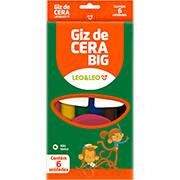 Giz de cera Gizão, 6 cores, 4461, Leonora - CX 1 UN