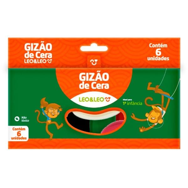 Giz de cera Meu primeiro Giz, 6 cores, 4318, Leonora - CX 1 UN