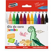 Giz de cera 12 cores, Gizão Jumbo, Happy-time - BT 12 UN Giz de cera 12 cores, Gizão Jumbo, Happy-time - BT 12 UN