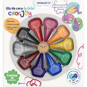 Giz de cera de Cera, Color Joy, 10 cores, 10225, Leonora - CX 1 UN