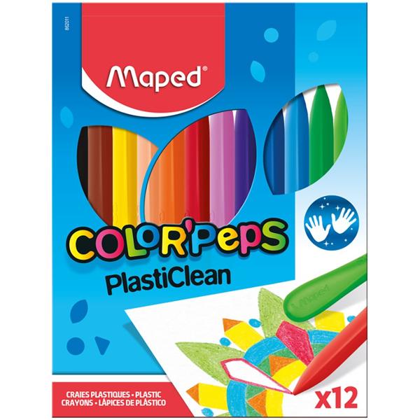 Giz Plástico Color Peps, 12 cores, 862011, Maped CX 1 UN