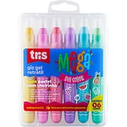 Giz de gel 6 cores retrátil com cheiro, tons pastéis, 632759, Tris - CX 1 UN