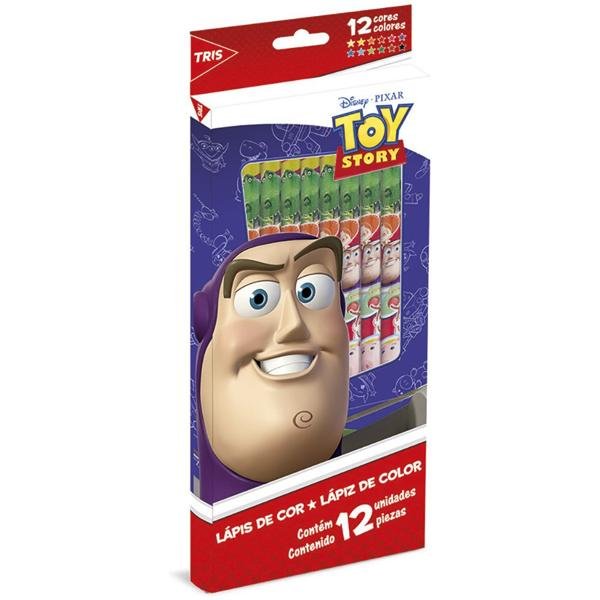 Lápis de Cor 12 cores sextavado Toy Story 637501 Tris PT 1 UN