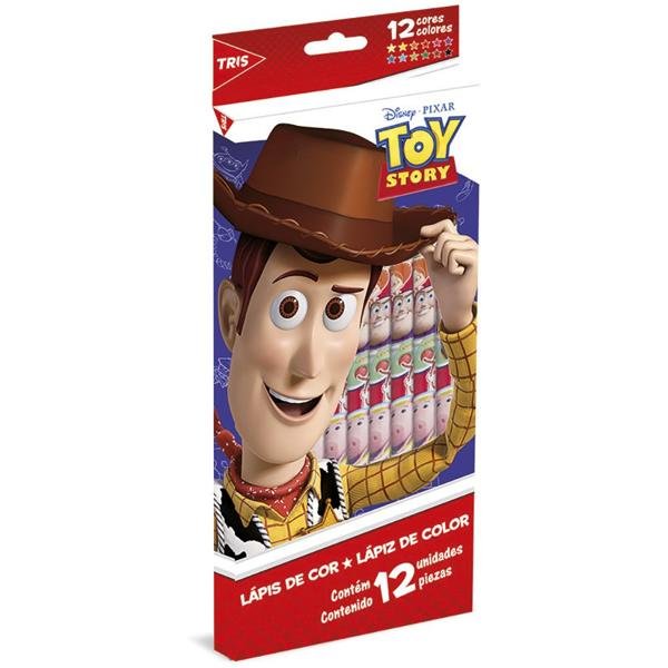 Lápis de Cor 12 cores sextavado Toy Story 637501 Tris PT 1 UN