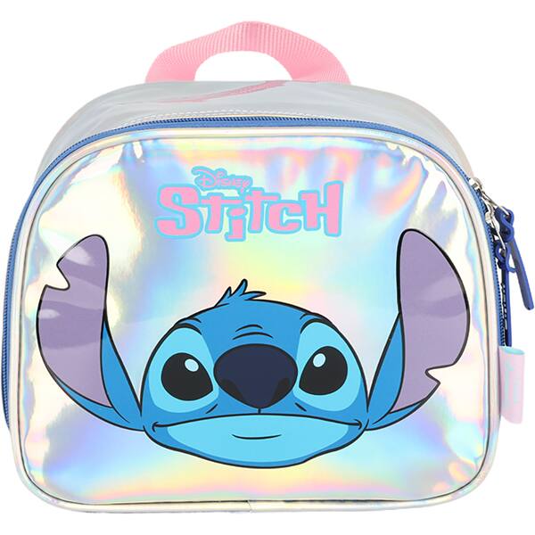 Lancheira Escolar Stitch, Holográfico, Prata, Luxcel - PT 1 UN