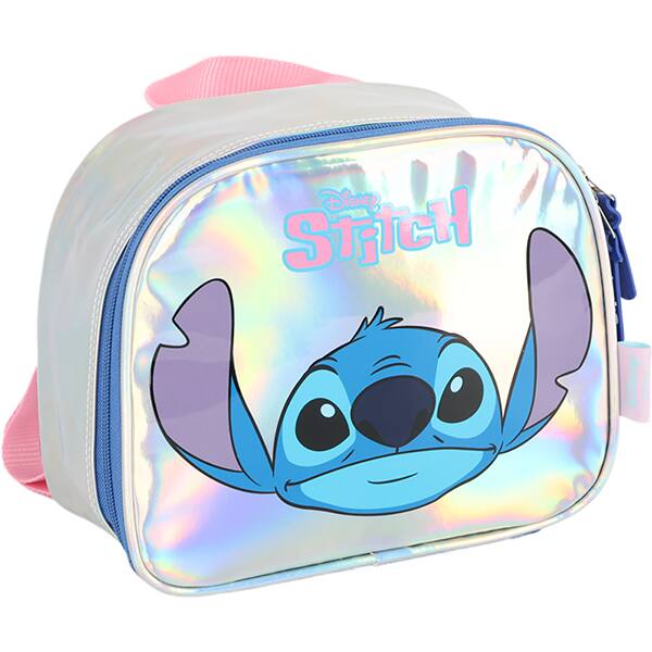 Lancheira Escolar Stitch, Holográfico, Prata, Luxcel - PT 1 UN