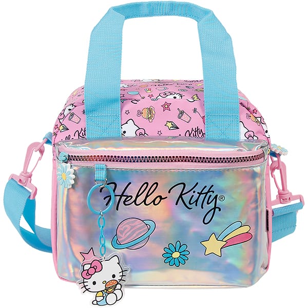 Lancheira escolar Hello Kitty Tween Metalic com Patches, 15414, Xeryus - PT 1 UN