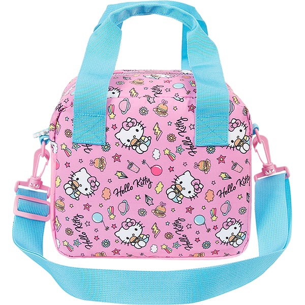 Lancheira escolar Hello Kitty Tween Metalic com Patches, 15414, Xeryus - PT 1 UN