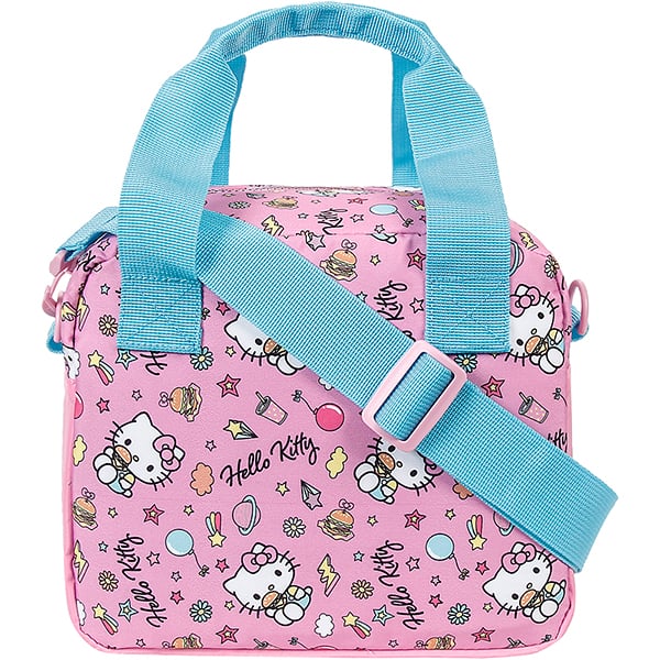 Lancheira escolar Hello Kitty Tween Metalic com Patches, 15414, Xeryus - PT 1 UN