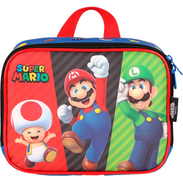 Lancheira Escolar Mario Bros, Azul, Luxcel - PT 1 UN