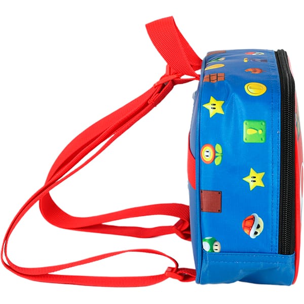 Lancheira Escolar Mario Bros, Azul, Luxcel - PT 1 UN