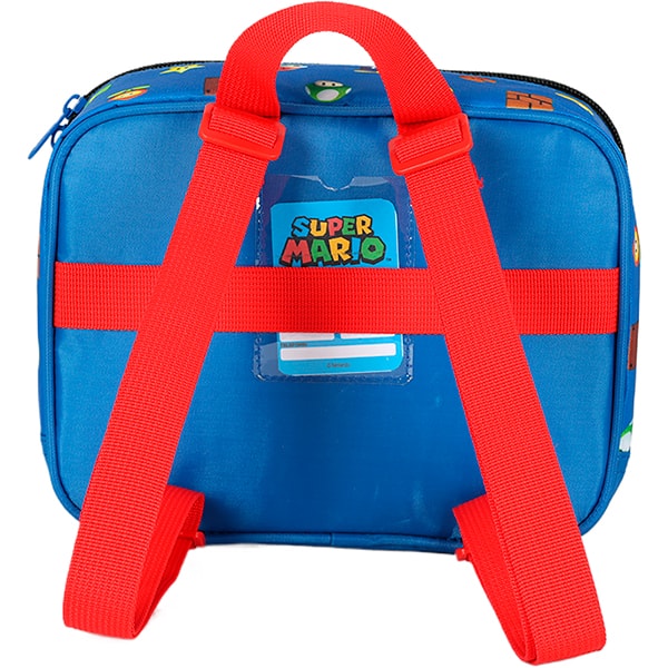 Lancheira Escolar Mario Bros, Azul, Luxcel - PT 1 UN