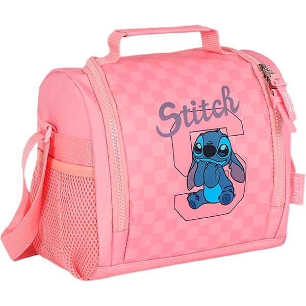 Lancheira escolar Stitch, Rosa, LA50053SC0300U, Luxcel - PT 1 UN