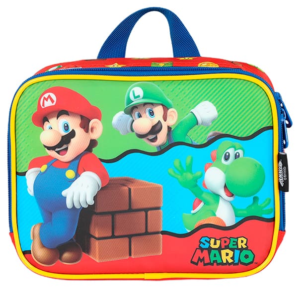 Lancheira escolar Super Mario Bros vermelha e Azul, LA42533MO0, Luxcel - PT 1 UN Lancheira escolar Super Mario Bros vermelha e Azul, LA42533MO0, Luxcel - PT 1 UN