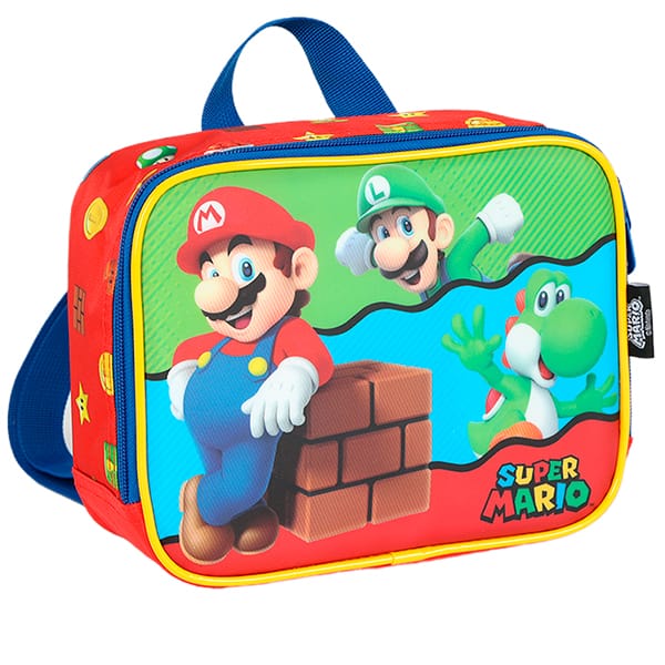 Lancheira escolar Super Mario Bros vermelha e Azul, LA42533MO0, Luxcel - PT 1 UN Lancheira escolar Super Mario Bros vermelha e Azul, LA42533MO0, Luxcel - PT 1 UN