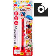 Lápis infinito Turma da Mônica, Mônica, Preto, HB, Newpen - BT 1 UN