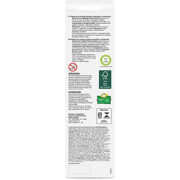 Kit Glimmer Viagem, 2 Ecolápis redondo + Apontador + Borracha, Faber-Castell - BT 4 UN