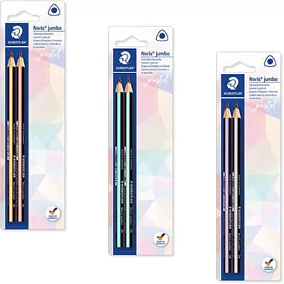 Lápis preto Jumbo Noris corpo pastel - Cores Sortidas - Staedtler - 119 BK2 PA BT 2 UN